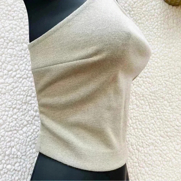 Urban Outfitters Silver Sparkle “70’s” Cropped Tie Back Halter Top Size S - Picture 6 of 13